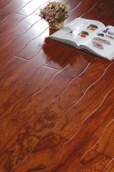 Elm handscraped curved flooring-autumn scenery